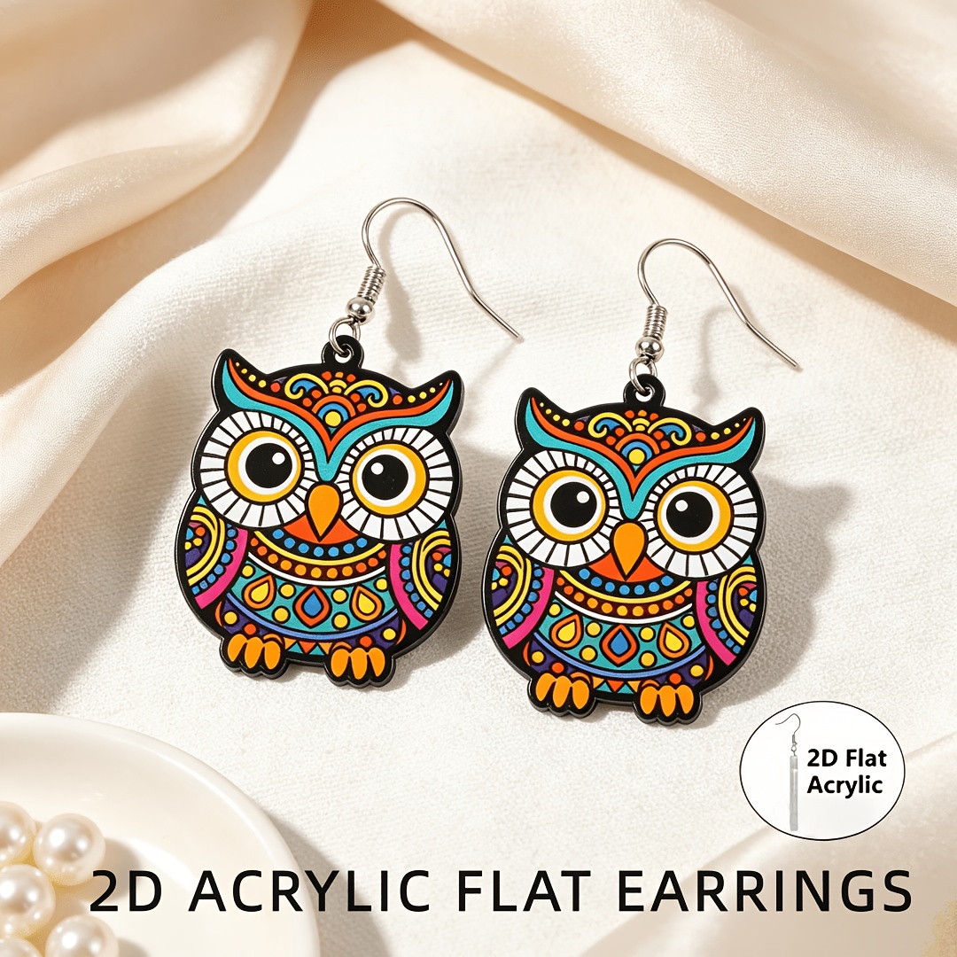 Women's Bohemian Folk Art Acrylic Dangle Earrings, Gift